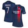 Jalkapallo Peliasut Paris Saint-Germain 2023-24 Mbappé 7 Naisten Koti Pelipaita Lyhythihainen